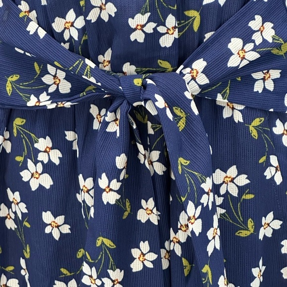 BCX Girls Sleeveless Floral Print Tank Jumpsuit - Blue White - size 10 - Picture 4 of 9